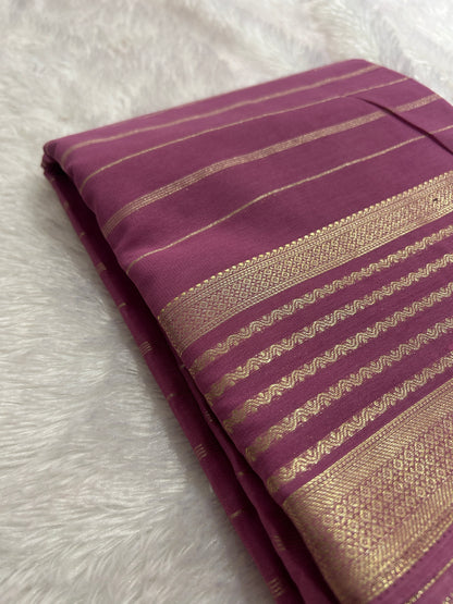 Striped All Self Semi Mysore Silk