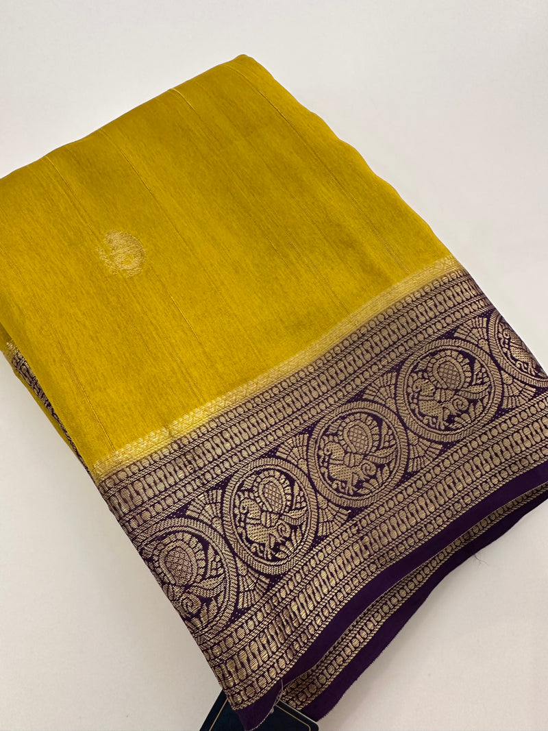 Tussar Fancy Saree in New Contrast Borders🌹- AU-17