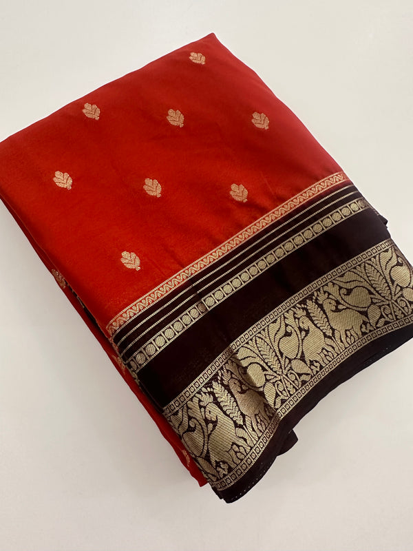 Semi Mysore Crape saree-AU13
