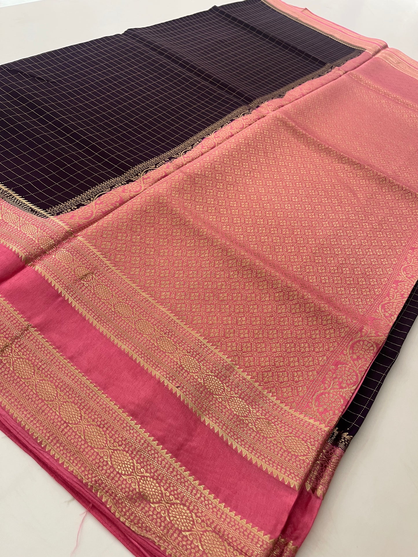 Banarsi Crape Viscose Checks -J26