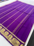 80 GSM Pure Mysore Crape Silk Saree- Silk Mark Certified 🦋-JU29