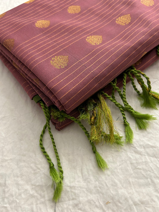 Ananta semi silk saree-Light pink X green