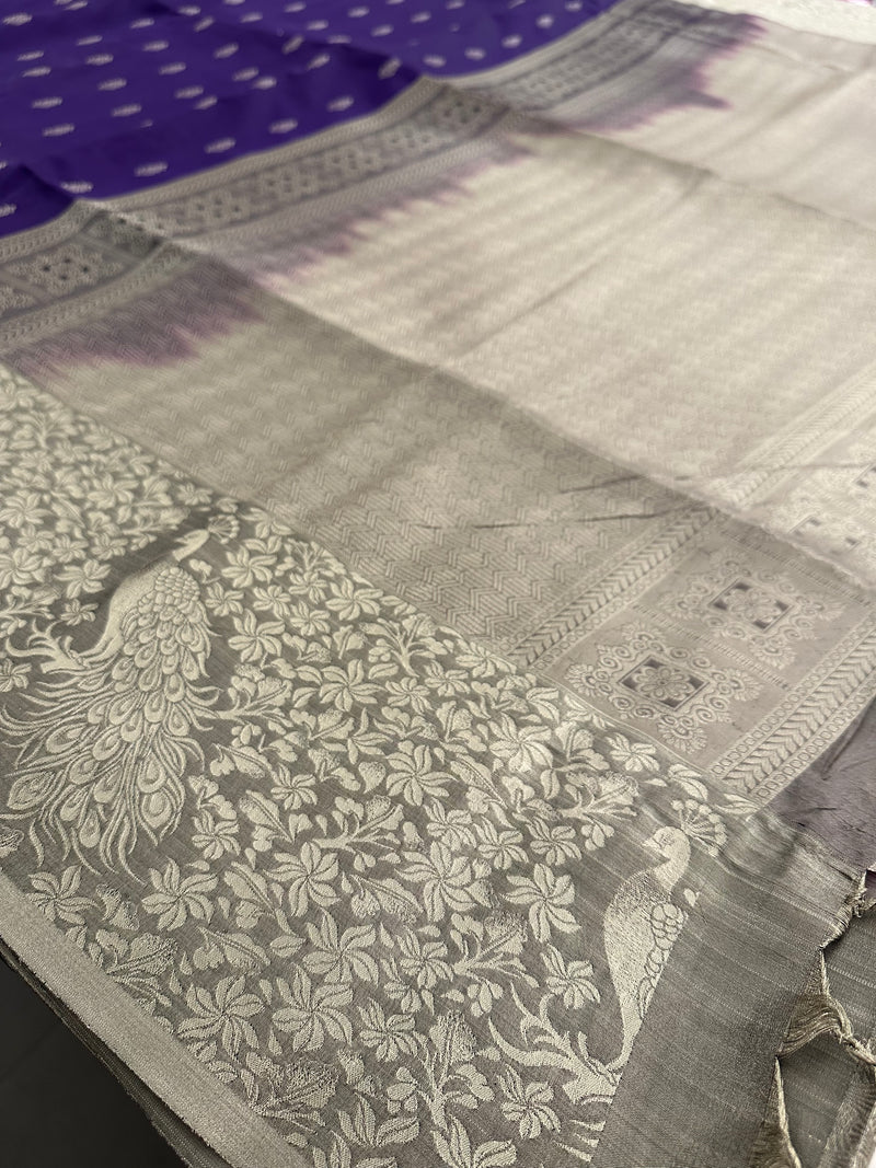 New Semi Soft silk Sarees From Kanchi in beatiful Borders -JU20