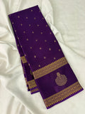 Purple Crepe Silk Saree with Bentex Jhumki Border and Small Butta JU26