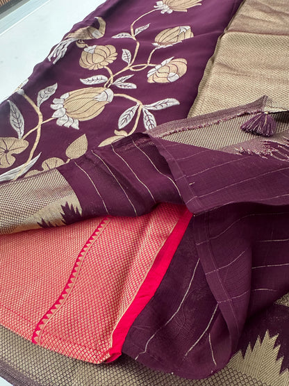Jute Chiffon Premium Designer Saree-M26