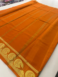 80 GSM Pure Mysore Crape Silk Saree- Silk Mark Certified 🦋-JU29