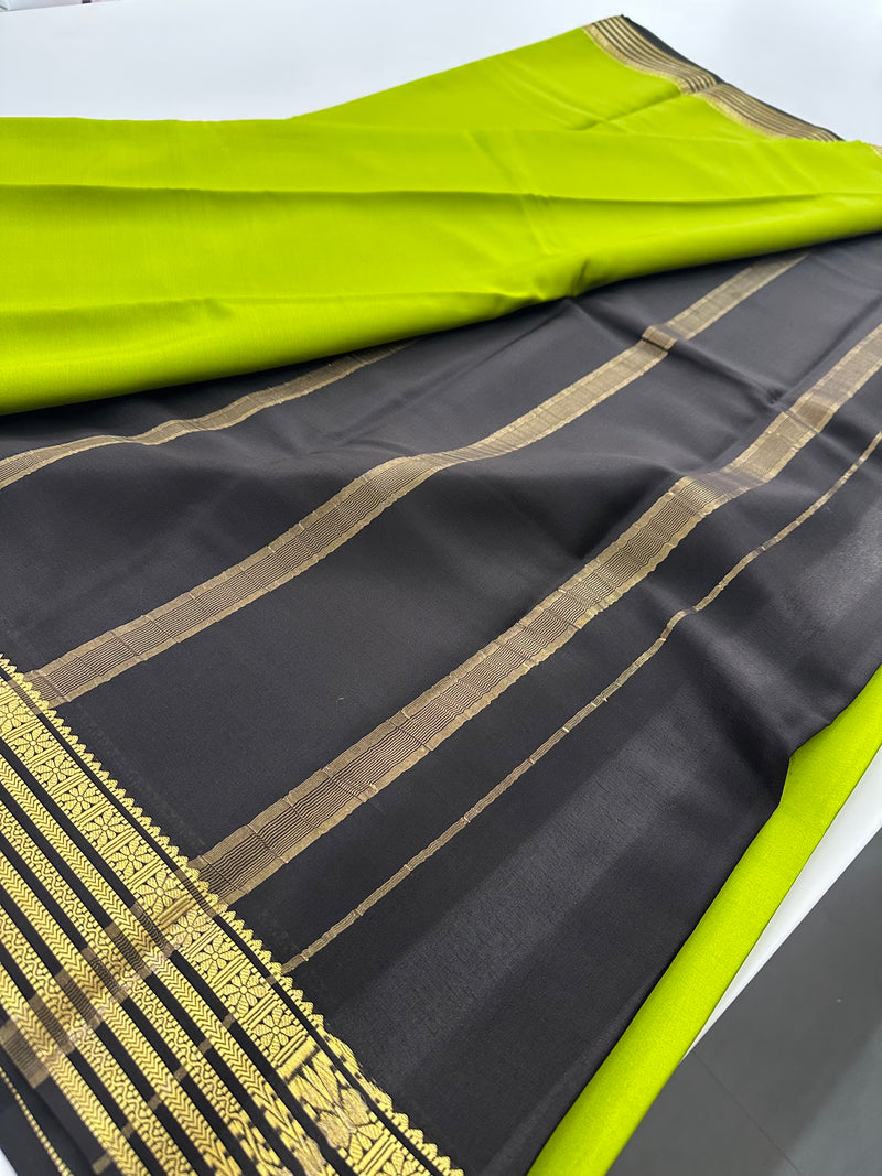 80GSM Pure Mysore Crape Silk Sarees-AU4