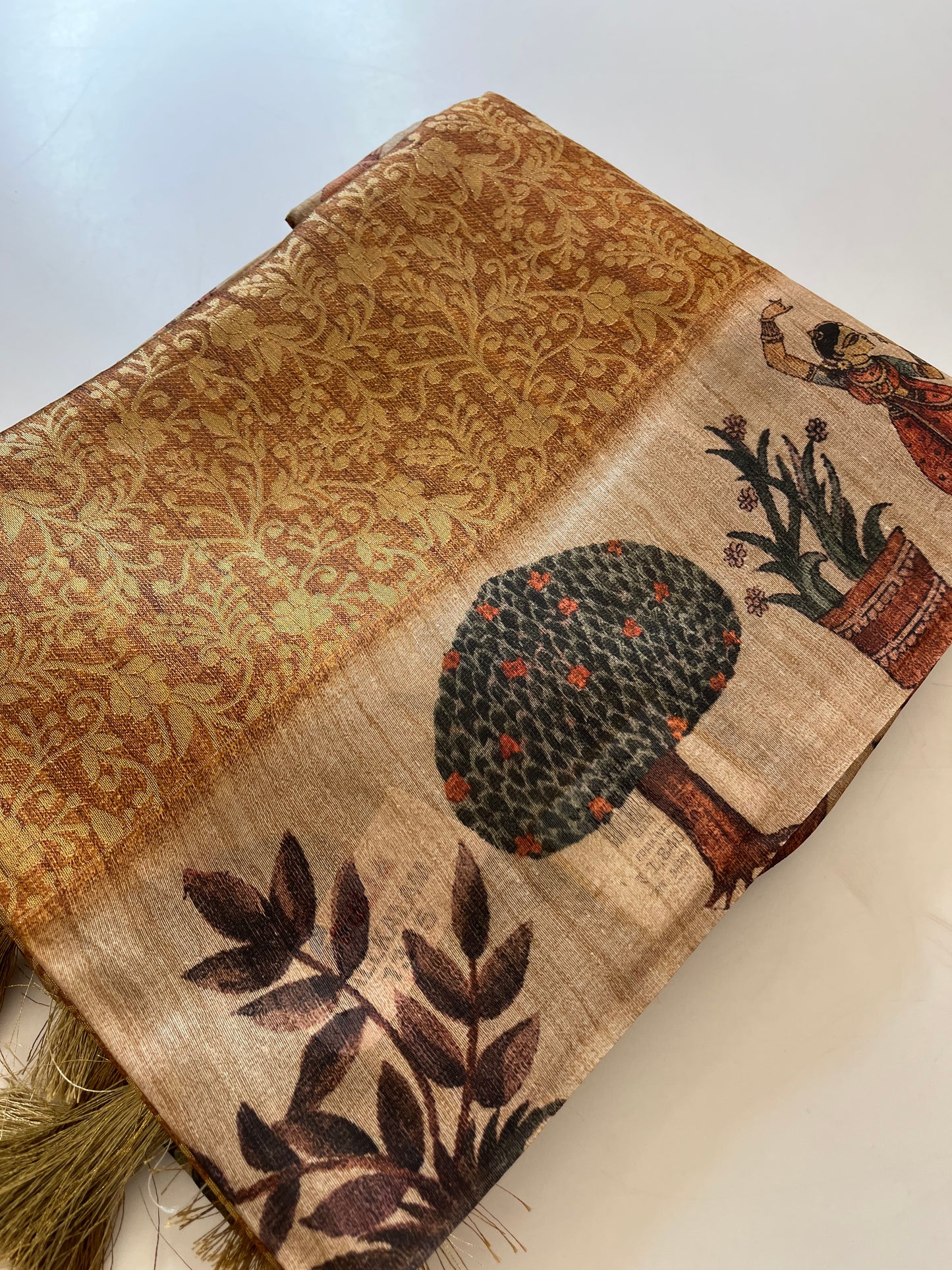 Premium Tussar Crape brocade