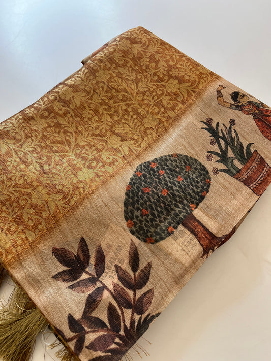 Premium Tussar Crape brocade