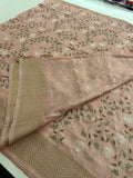 🌹Tussar Silk Sarees in Full Embroidery Work With Self Pattern Blouse 🌹
JU23