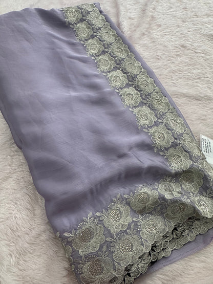 Soft Organza Silver Work-M12