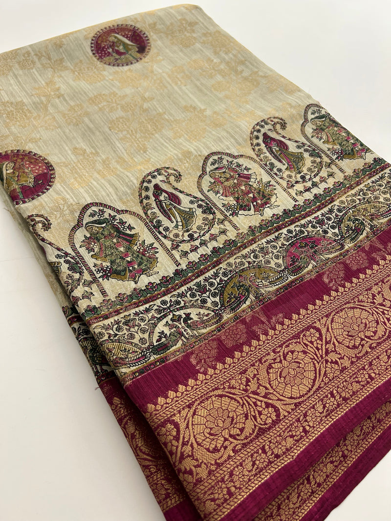 Tussar Fancy Printed -JU30