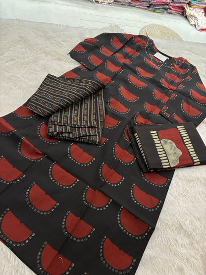 3 Piece Kurti Regular Fit Straight