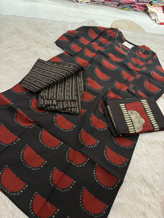 3 Piece Kurti Regular Fit Straight