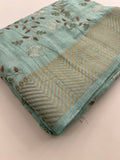 🌹Tussar Silk Sarees in Full Embroidery Work With Self Pattern Blouse 🌹
JU23