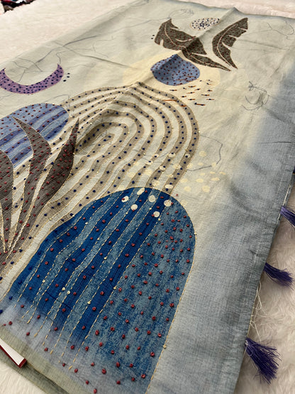 Knot Work Fancy Saree-F17