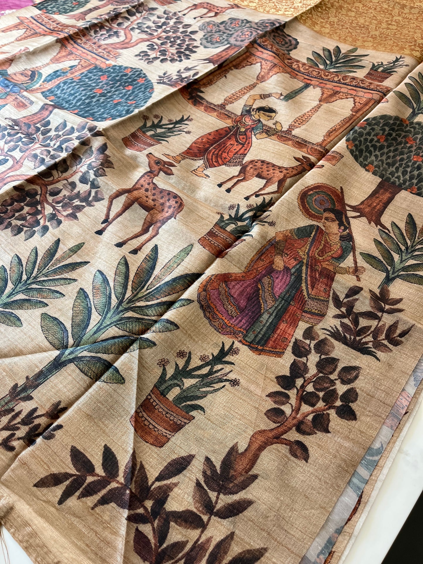 Premium Tussar Crape brocade