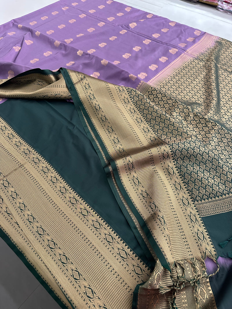 New Semi Soft silk Sarees From Kanchi in beatiful Borders-JU20