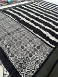 Black and White Tussar Printed Saree- JU28