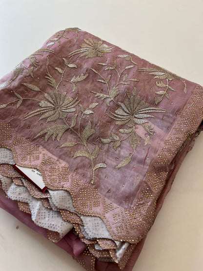 Embroidery work fancy saree