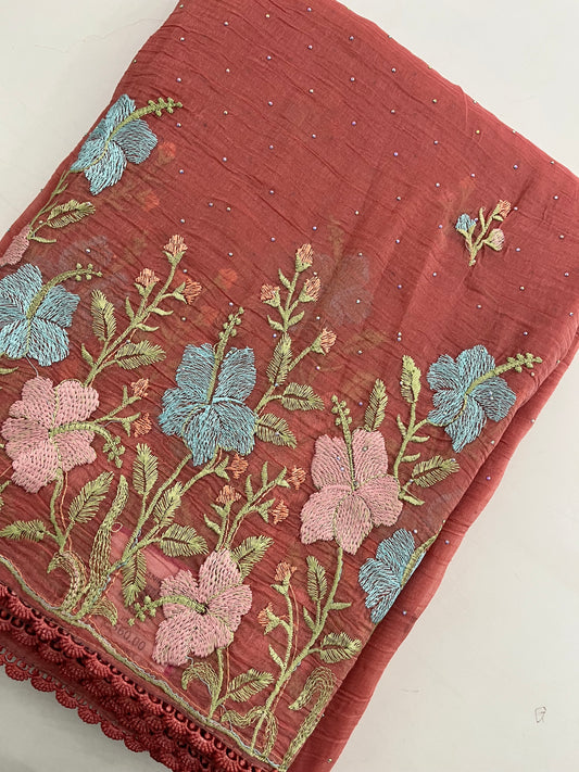 Ju9  Soft Organza Embroidery