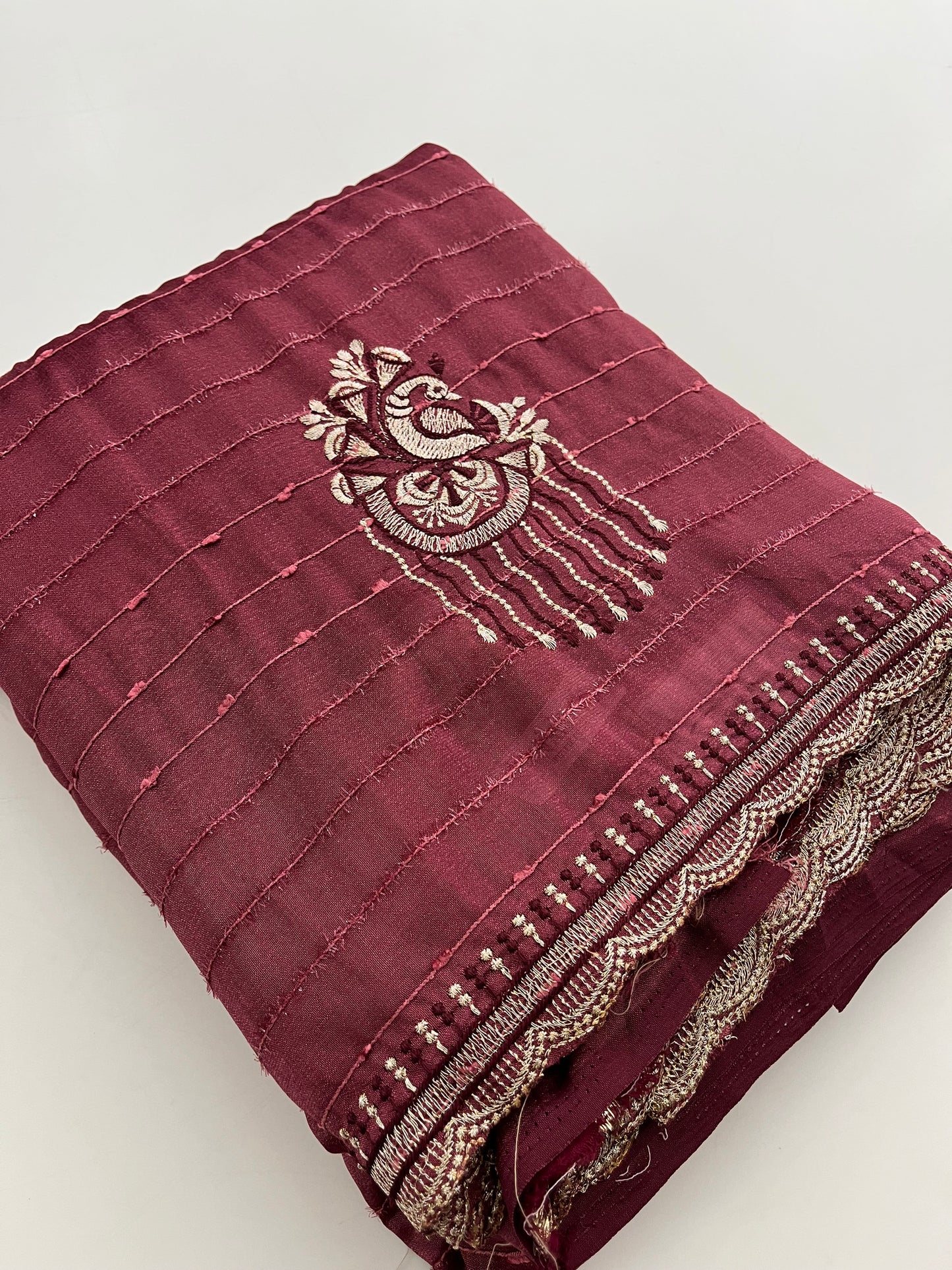 Tussar fancy embroidery buttas