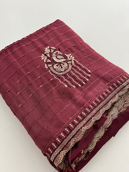 Tussar fancy embroidery buttas