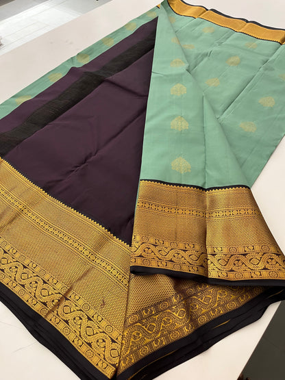 Seagreen Xsnuff Puremix silk saree