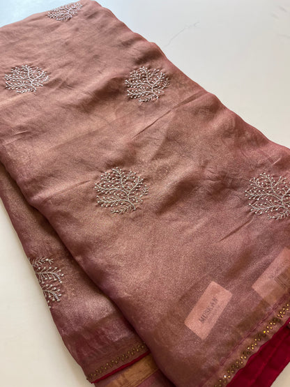 Laser Chiffon Work Saree