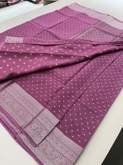 Ju9 Banarasi Crepe Silver