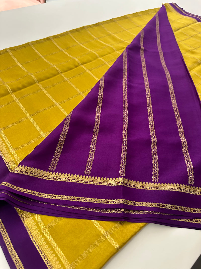 Pure Crape Mysore Silk Saree 120GSM -JU27