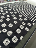 Black and White Tussar Printed Saree- JU28