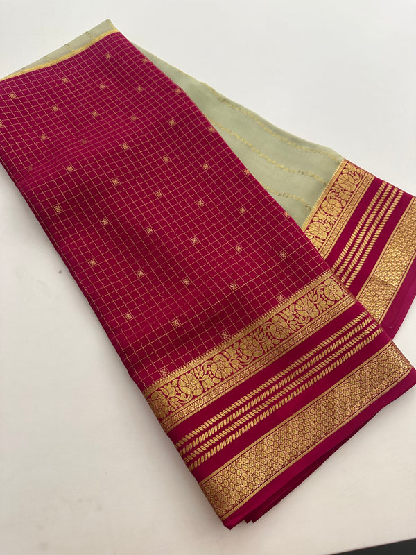 PURE✨✨120 GSM PURE MYSORE CRAPE SILK SAREE IN INK BLUE COMBINATION💙