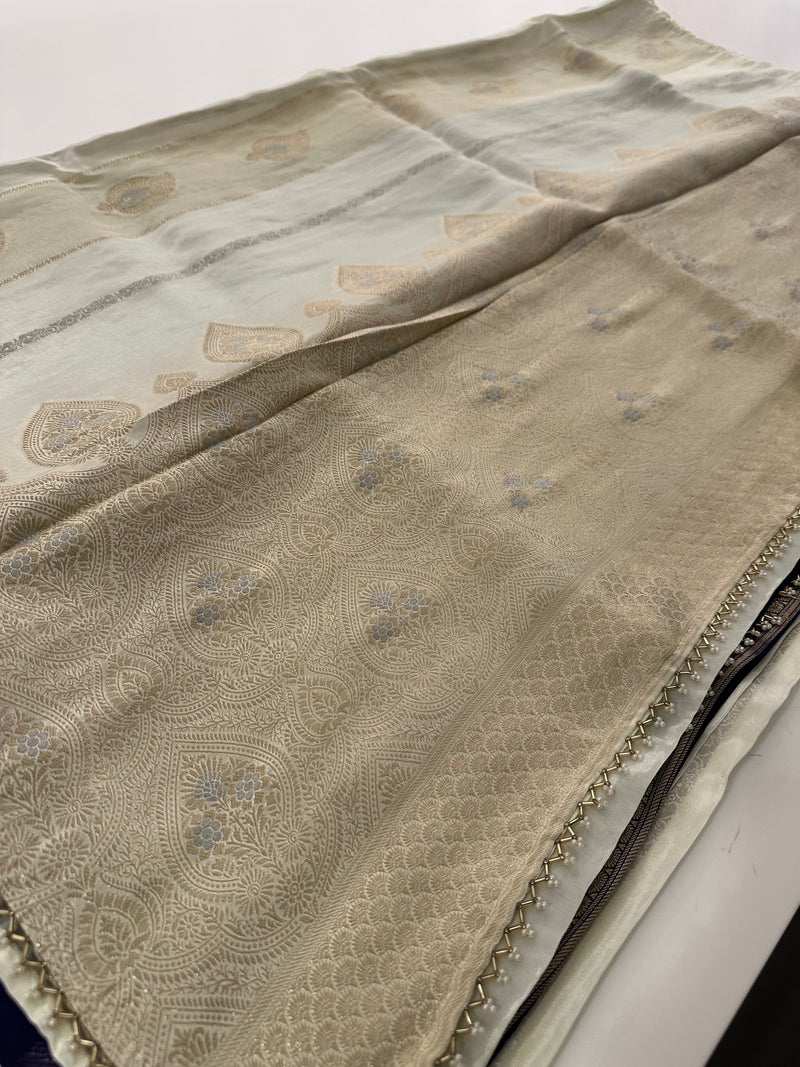 Cut Dana Work Border Chinnon Saree -AU6