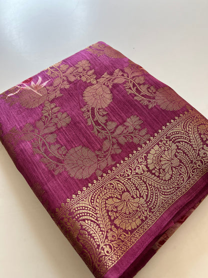 Tussar printed fancy