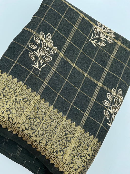Ju4 Tussar Chiffon