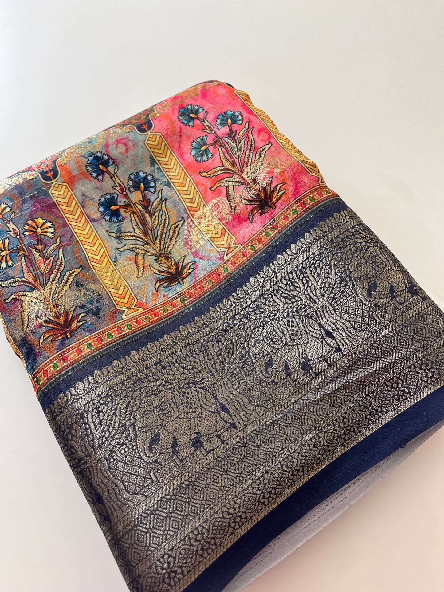 Printed Tussar silk