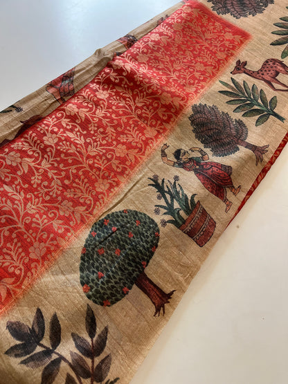 Premium Tussar Crape brocade