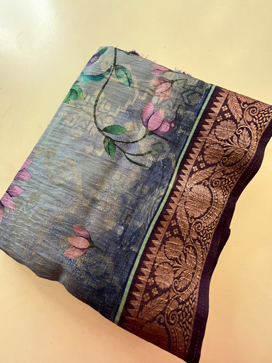 Printed Tussar fancy