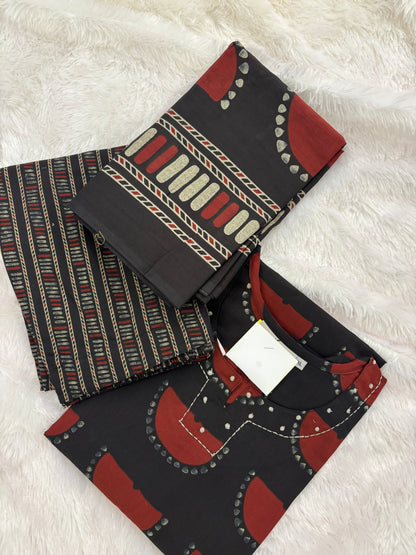 3 Piece Kurti Regular Fit Straight
