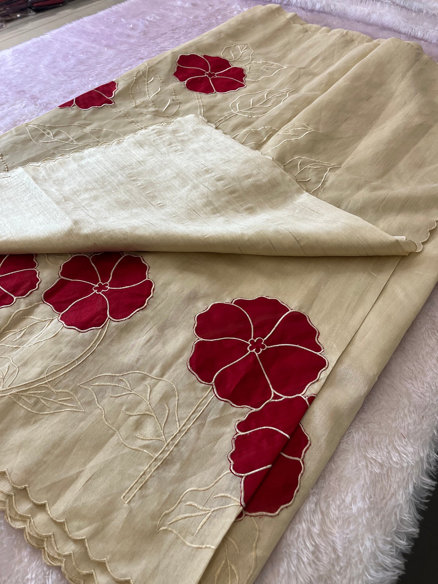 Pure Tussar Silk Appliqué