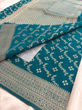 Rust Heritage Linen Designer Saree with Butta Design 🌹-AU2