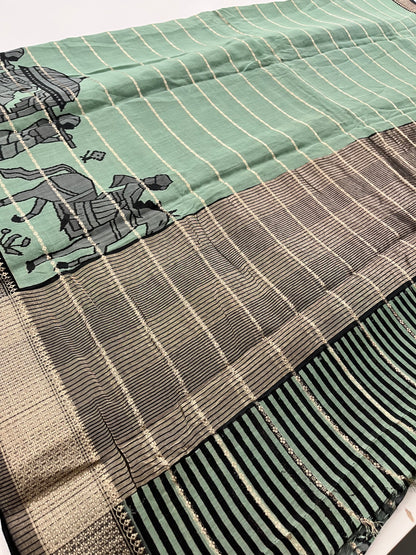 Rajasthan folk print fancy saree