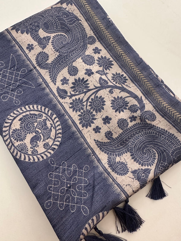 Kalamkari Tussar Printed-M26