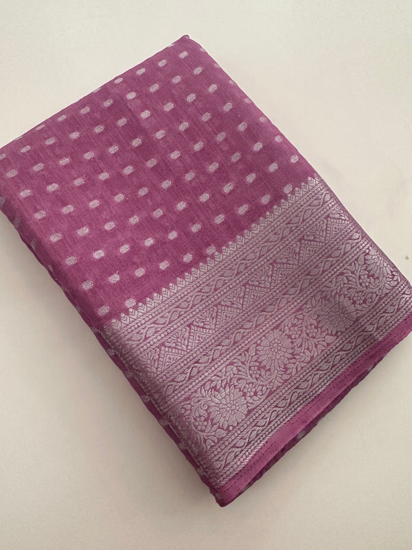 Tussar silver butties -AU3