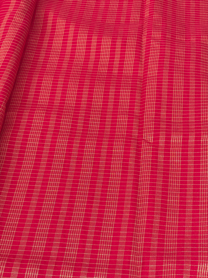Pink Semi Mysore Silk Checks Saree with Butta - AU13