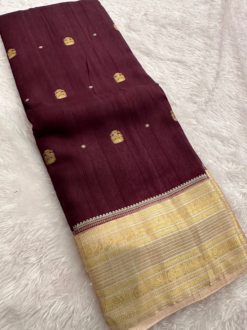 Fancy Tussar Silk Saree-JU13