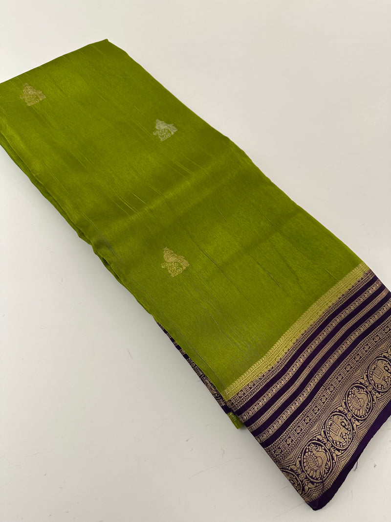 Cut Dana Work Border Chinnon Saree -AU6