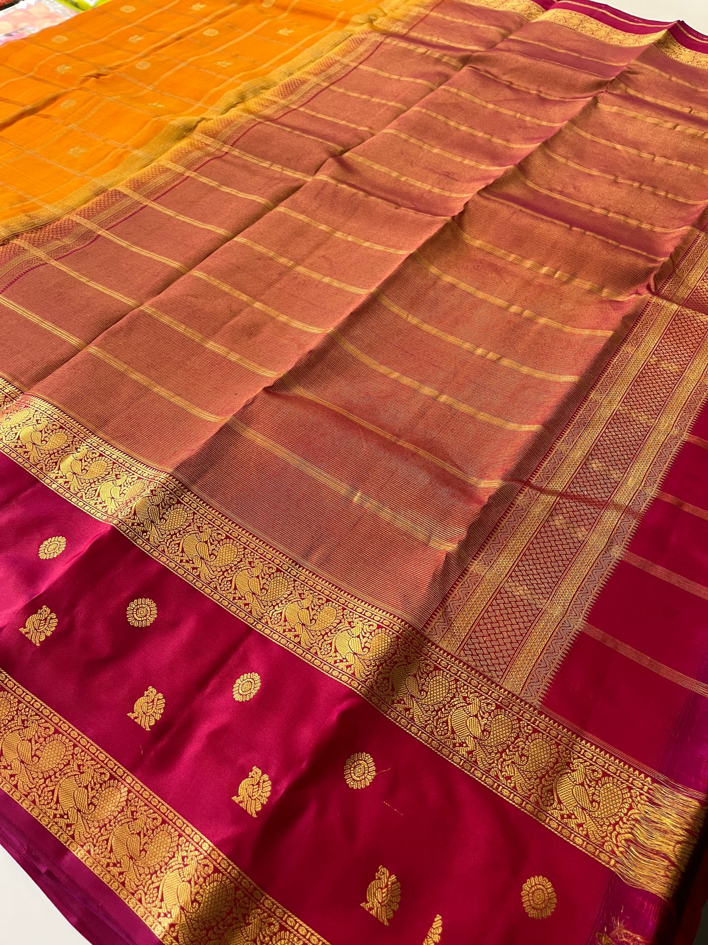 Kanchipuram Silk Sarees Honey X Pink
