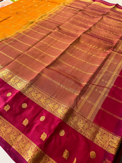Kanchipuram Silk Sarees Honey X Pink